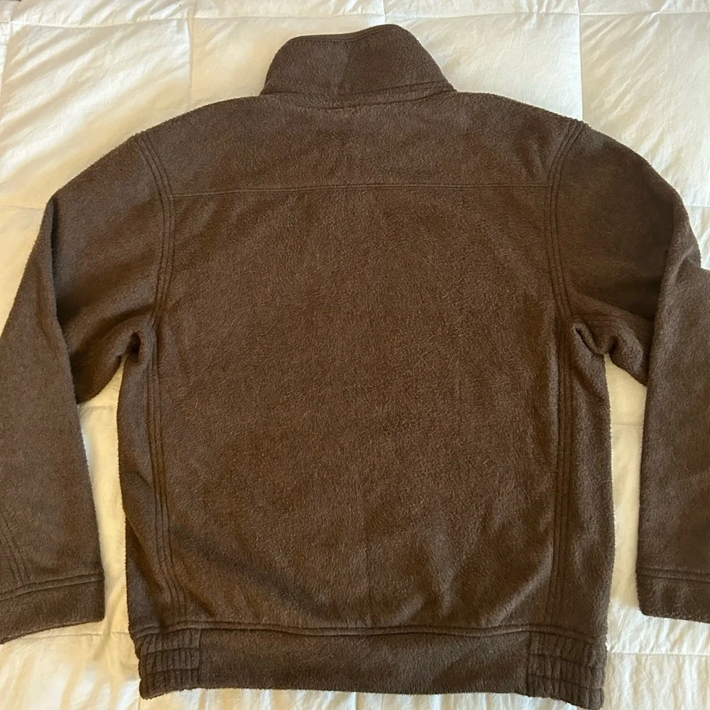 J. Peterman Brown Fleece 1/4 Zip  Pockets Men’s Size Small - Picture 2 of 11